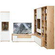 WOHNWAND in Weiß, Alteiche 270x165/215/40-53 cm - Alteiche/Alufarben, KONVENTIONELL, Glas/Holzwerkstoff (270x165/215/40-53cm) - Venda
