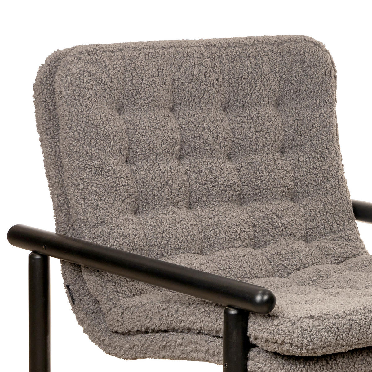 FÅTÖLJ i trä, metall, textil grå, svart  - svart/grå, Design, metall/trä (70/87/95cm) - Best Price