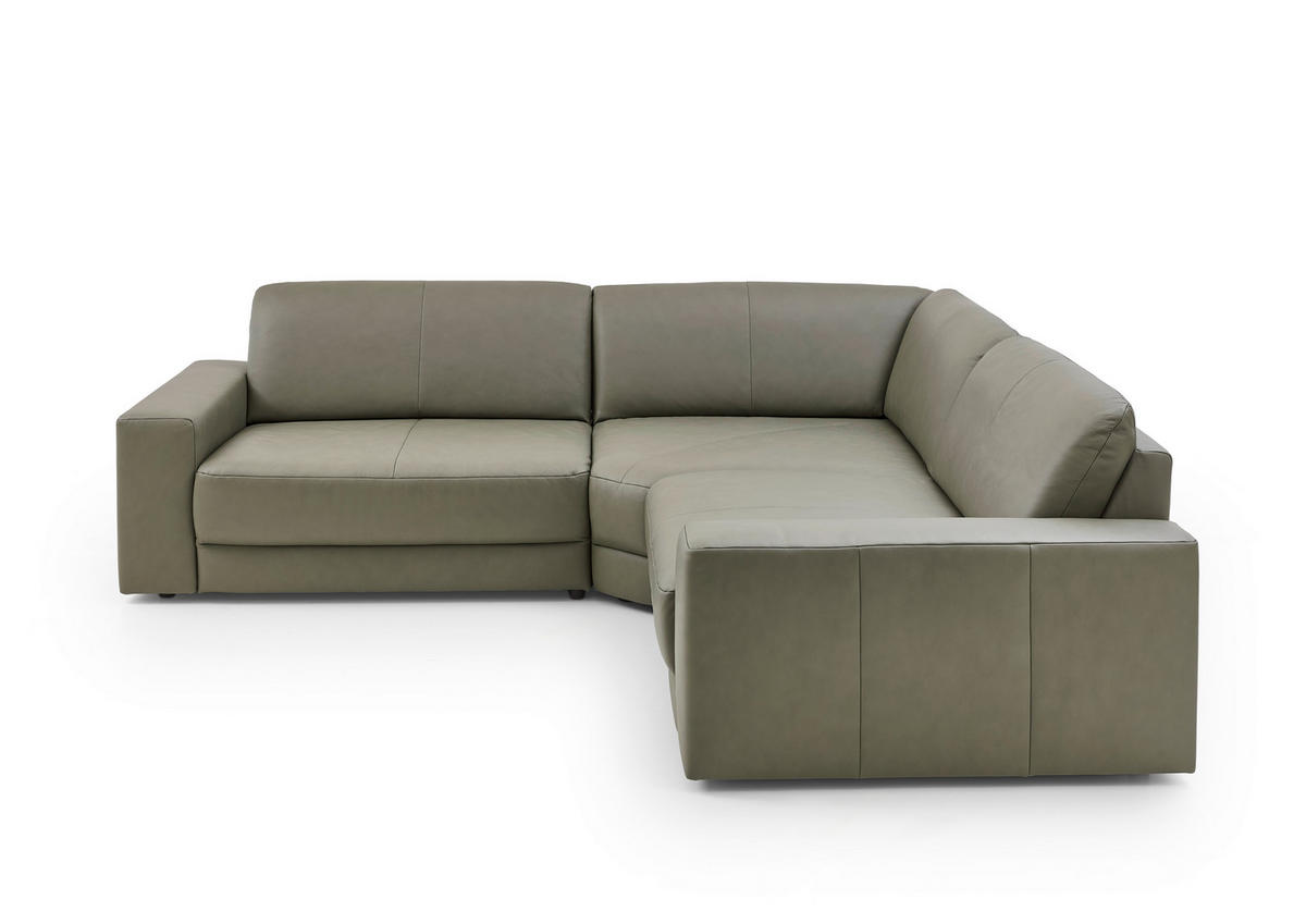 ECKSOFA Niels Andersson Olivgrün Echtleder  - Schwarz/Olivgrün, Design, Leder/Kunststoff (285/285cm) - Niels Andersson