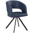 ARMLEHNSTUHL  Typenauswahl, inklusive Armlehnen Samt  - Schwarz/Dunkelblau, KONVENTIONELL, Textil/Metall (56/84/59cm) - Moderano