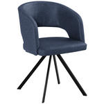 ARMLEHNSTUHL  Typenauswahl, inklusive Armlehnen Samt  - Schwarz/Dunkelblau, KONVENTIONELL, Textil/Metall (56/84/59cm) - Moderano