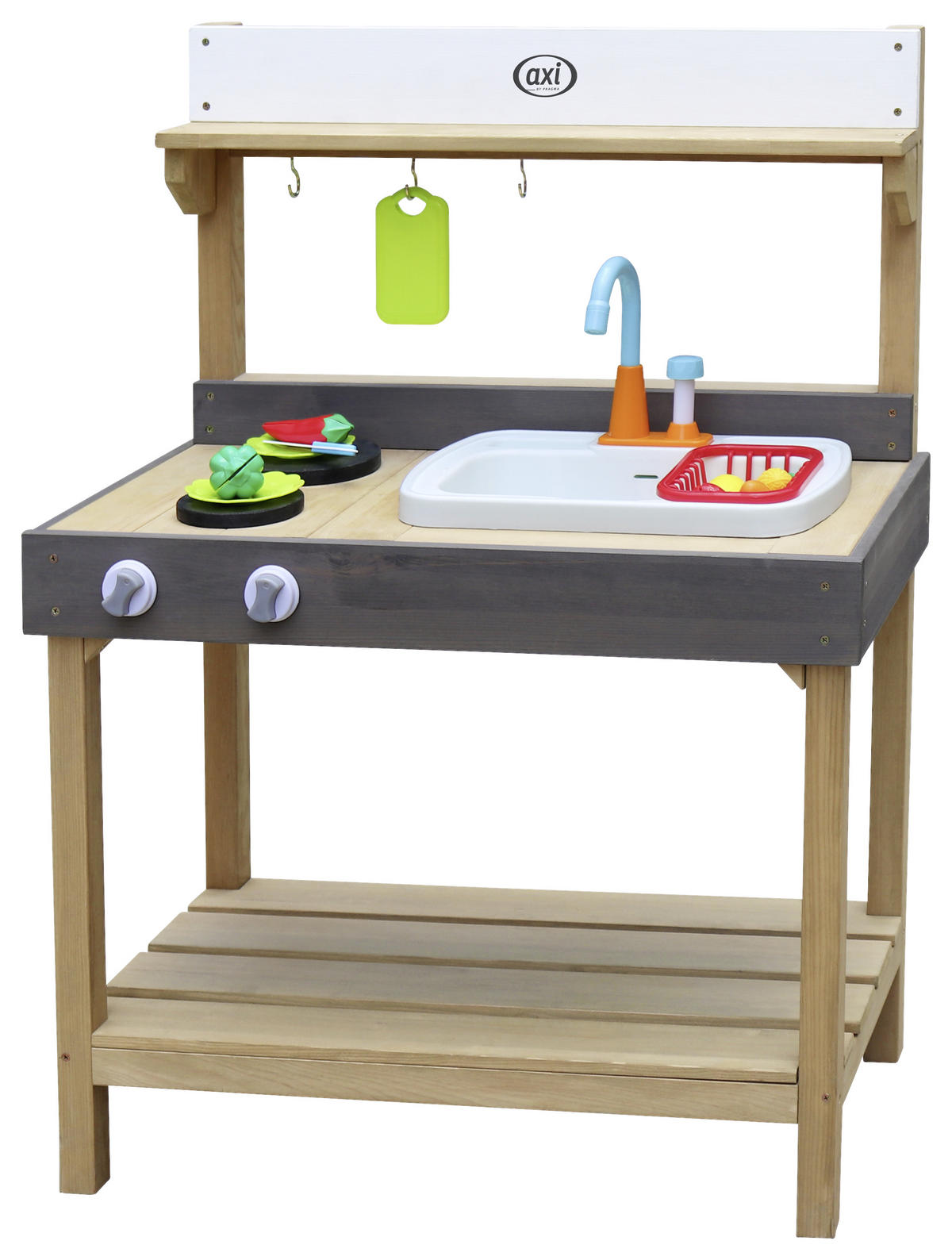 SAND & WASSER SPIELKÜCHE  - Weiß/Braun, KONVENTIONELL, Holz/Kunststoff (75/100/38,5cm) - Ambia Garden