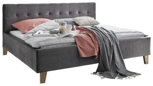 Moderano ČALÚNENÁ POSTEĽ, 194/97/217 cm, tmavosivá