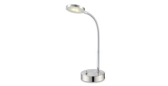 Led Schreibtischlampe Desiderio Nickel mit Flexarm - Chromfarben, MODERN, Kunststoff/Metall (17,5/11/30cm) - Luca Bessoni