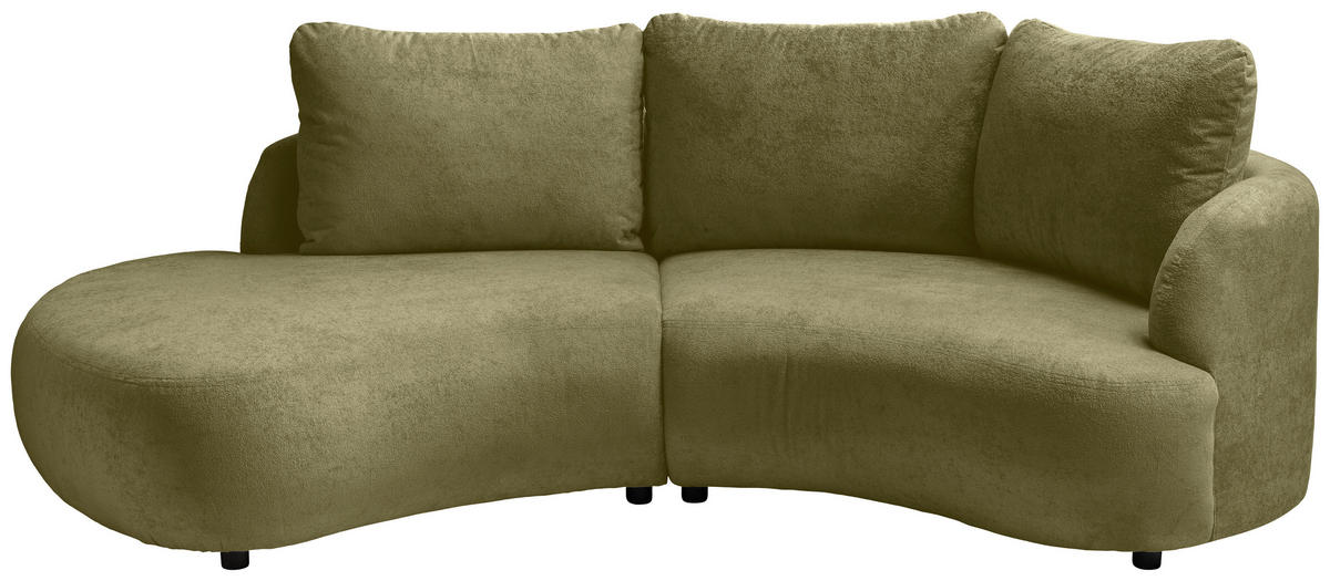 ECKSOFA in Mikrofaser Grün  - Schwarz/Grün, Modern, Kunststoff/Textil (250/139cm) - Livetastic