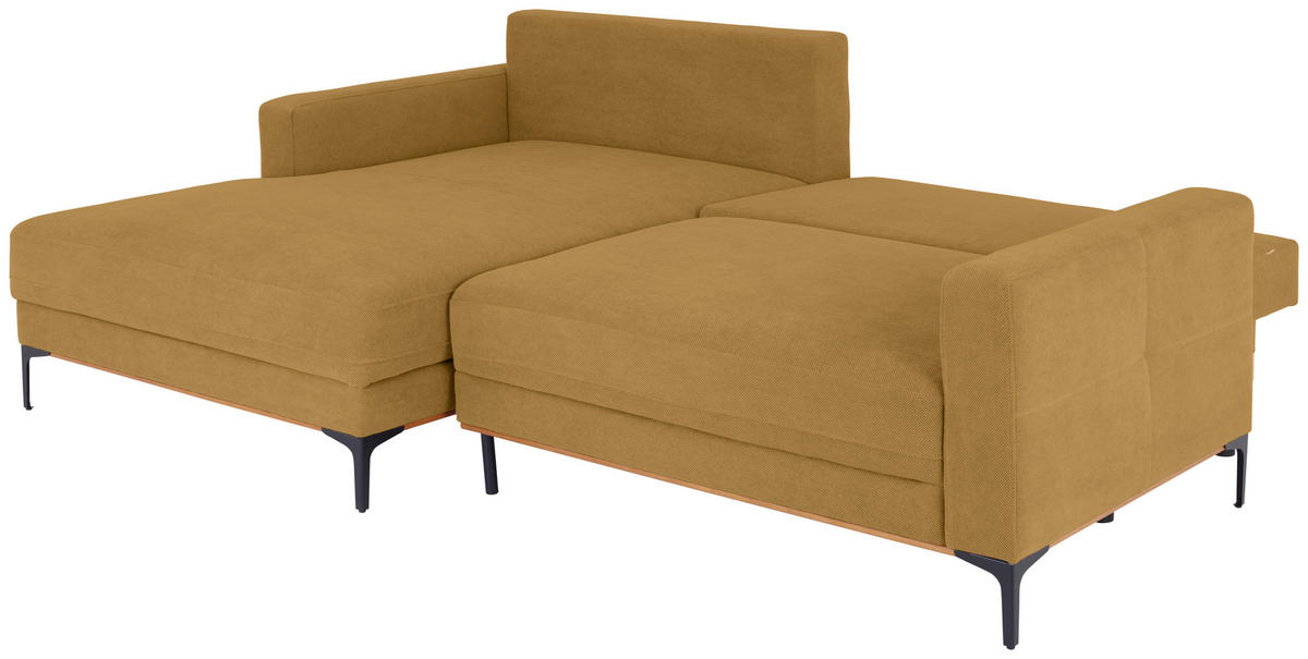 ECKSOFA in Gelb  - Gelb/Schwarz, Modern, Textil/Metall (162/238cm) - Ondega