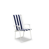 KLAPPSTUHL Blau, Weiß  - Blau/Weiß, Basics, Textil/Metall (56/93/53cm)