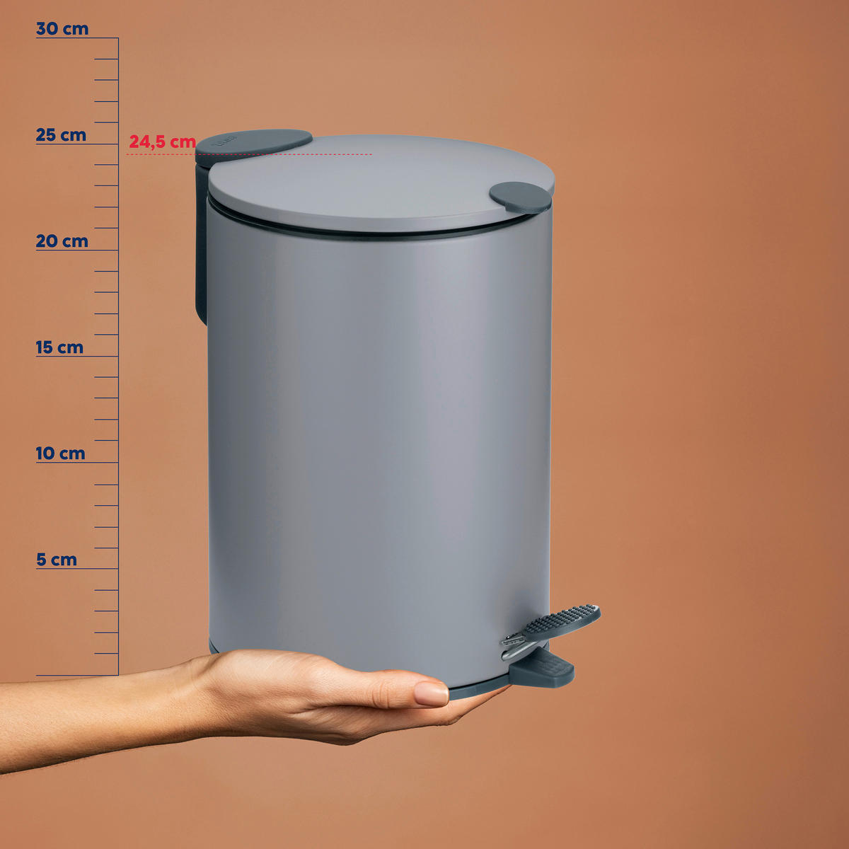 KOSMETIKEIMER 3 l  Metall  - Schwarz/Altrosa, Basics, Kunststoff/Metall (17/23cm) - Kela