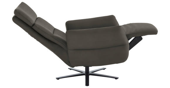 RELAXSESSEL in Leder Dunkelgrau  - Dunkelgrau/Schwarz, Design, Leder/Metall (82/119/85cm) - Dieter Knoll