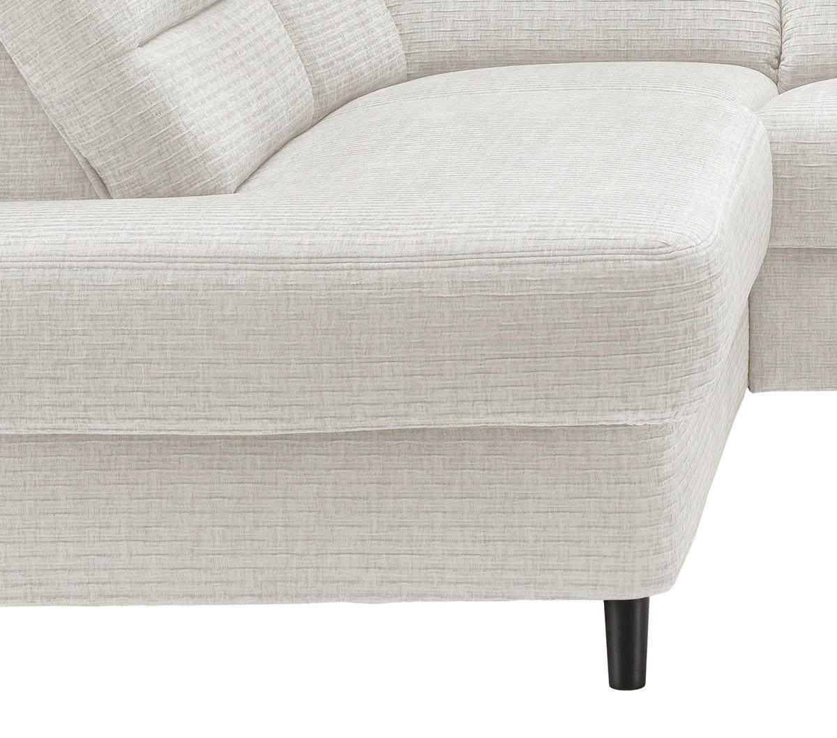 ECKSOFA in Mikrofaser Creme  190/266 cm  - Creme/Schwarz, MODERN, Holz/Textil (190/266cm) - Livetastic