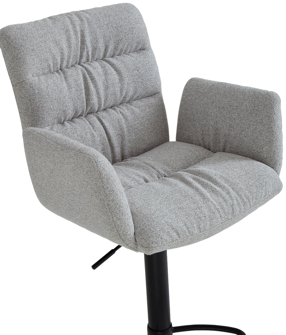 BARHOCKER Leinenoptik Schwarz, Hellgrau Stahl Sitzfläche 360° drehbar  - Hellgrau/Schwarz, Design, Textil/Metall (58/125/57cm) - Dieter Knoll