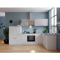 ECKKÜCHE 310/172 cm  in Grau, Weiß  - Edelstahlfarben/Graphitfarben, Basics, Holzwerkstoff/Metall (310/172cm) - Respekta