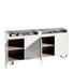 SIDEBOARD Hochglanz, lackiert Chromfarben, Weiß - Chromfarben/Transparent, Design, Glas/Holzwerkstoff (202/94/46cm) - Joop!