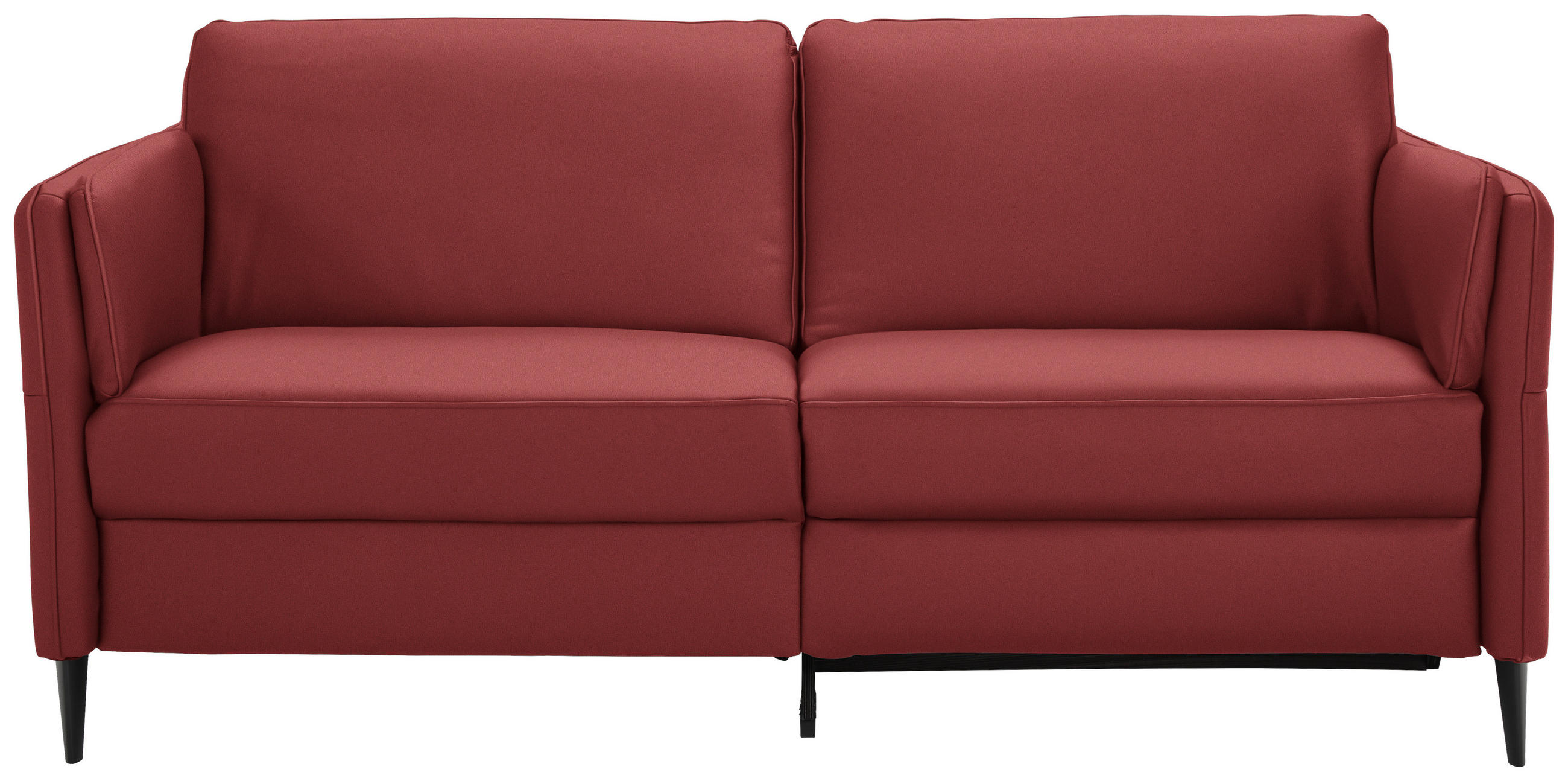 3-SITZER-SOFA in Leder Bordeaux  - Bordeaux/Schwarz, Design, Leder/Metall (190/84/99cm) - Dieter Knoll