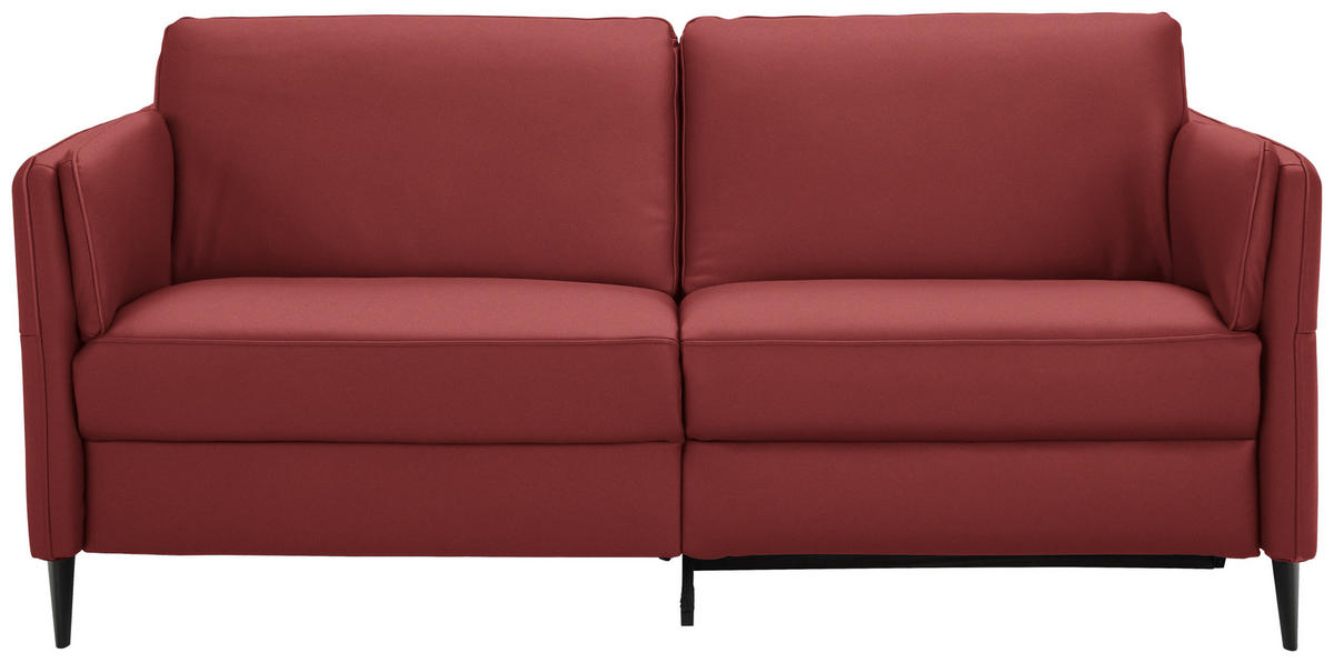 3-SITZER-SOFA in Echtleder Bordeaux  - Bordeaux/Schwarz, Design, Leder/Metall (190/84/99cm) - Dieter Knoll