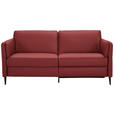 3-SITZER-SOFA in Leder Bordeaux  - Bordeaux/Schwarz, Design, Leder/Metall (190/84/99cm) - Dieter Knoll