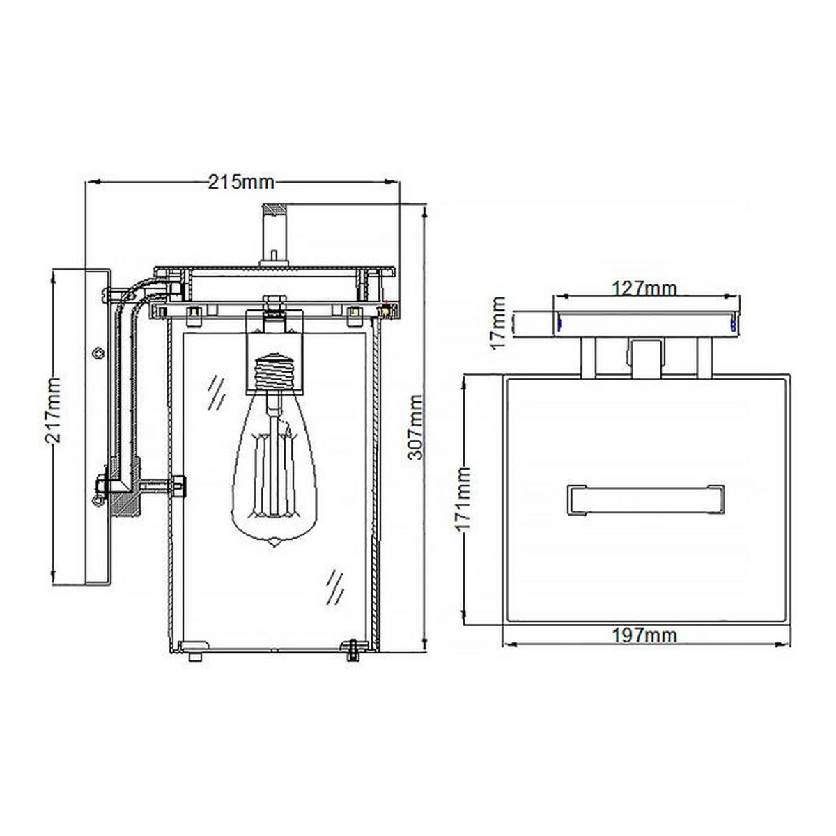 ZUNANJA STENSKA SVETILKA  Glenview   19,7/21,5/30,7 cm          - barve brona, Basics, kovina/steklo (19,7/21,5/30,7cm) - Elstead Lighting