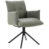 ARMLEHNSTUHL  in Webstoff  - Schwarz/Grün, Design, Textil/Metall (57/86/65cm) - Valnatura