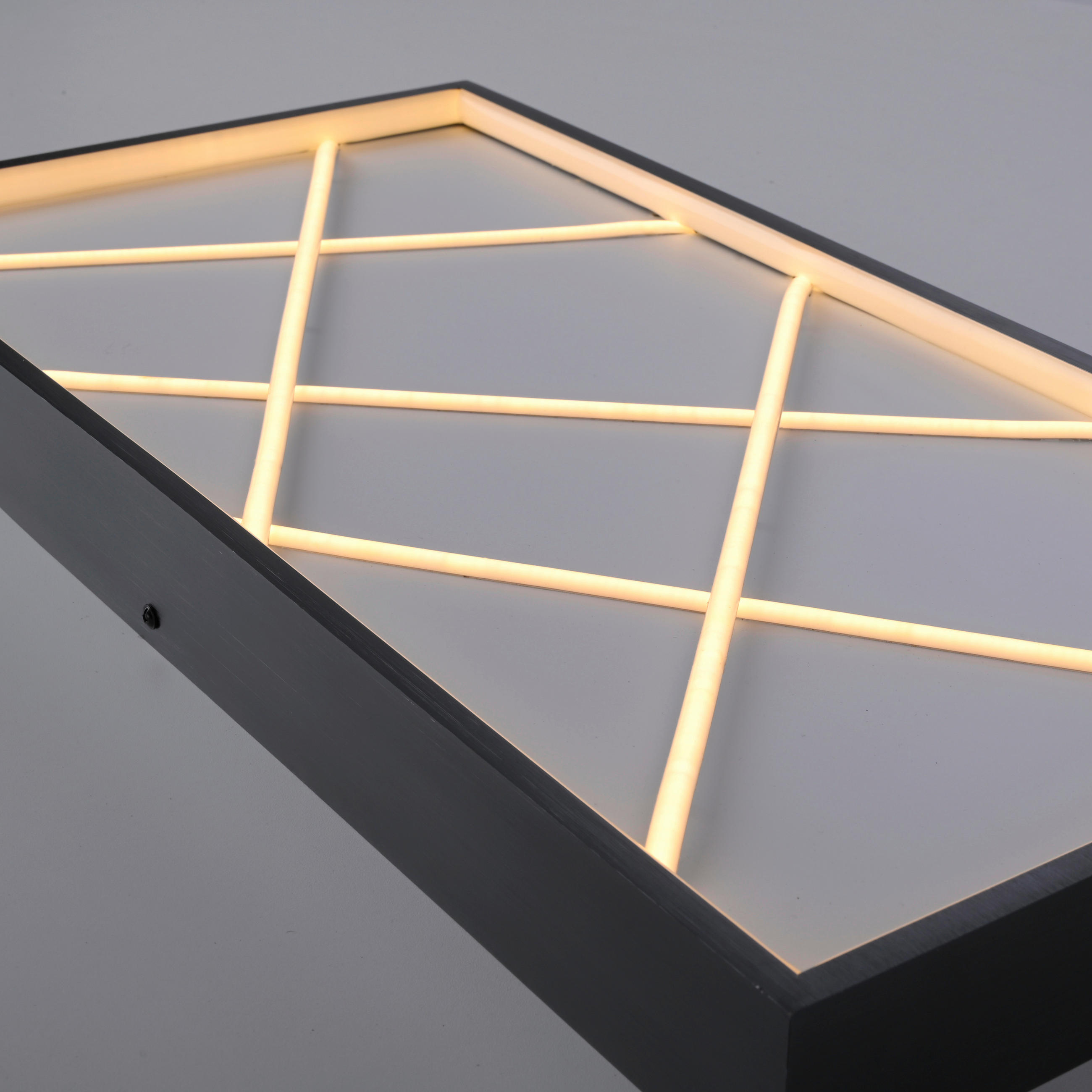 LED-DECKENLEUCHTE MIKADO 60/30/4,5 cm   - Schwarz, Design, Kunststoff/Metall (60/30/4,5cm)