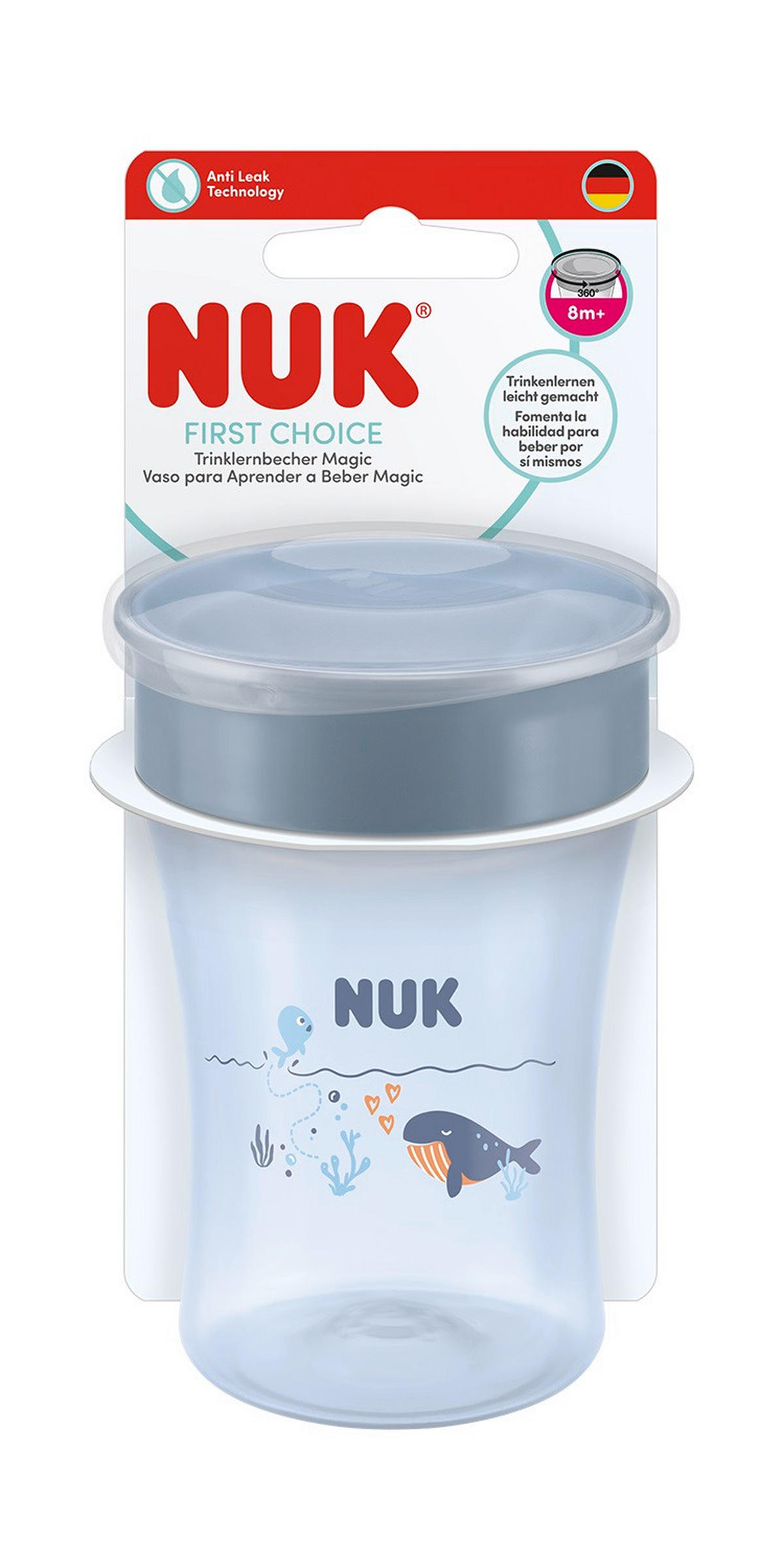 TRINKBECHER NUK First Choice Learner Cup Magic 230ml 230 ml  - Pastellblau/Brombeere, Basics, Kunststoff (230ml) - NUK
