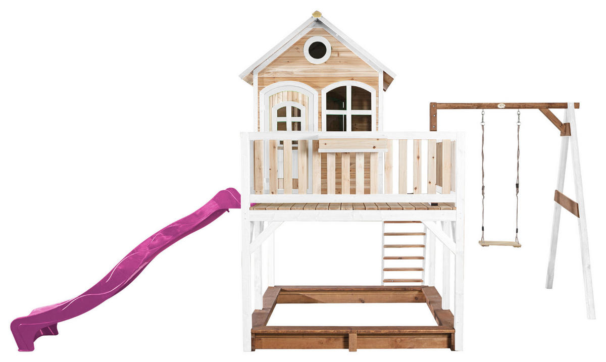 SPIELTURM 541/291/277 cm  - Lila/Braun, KONVENTIONELL, Holz/Kunststoff (541/291/277cm) - Ambia Garden