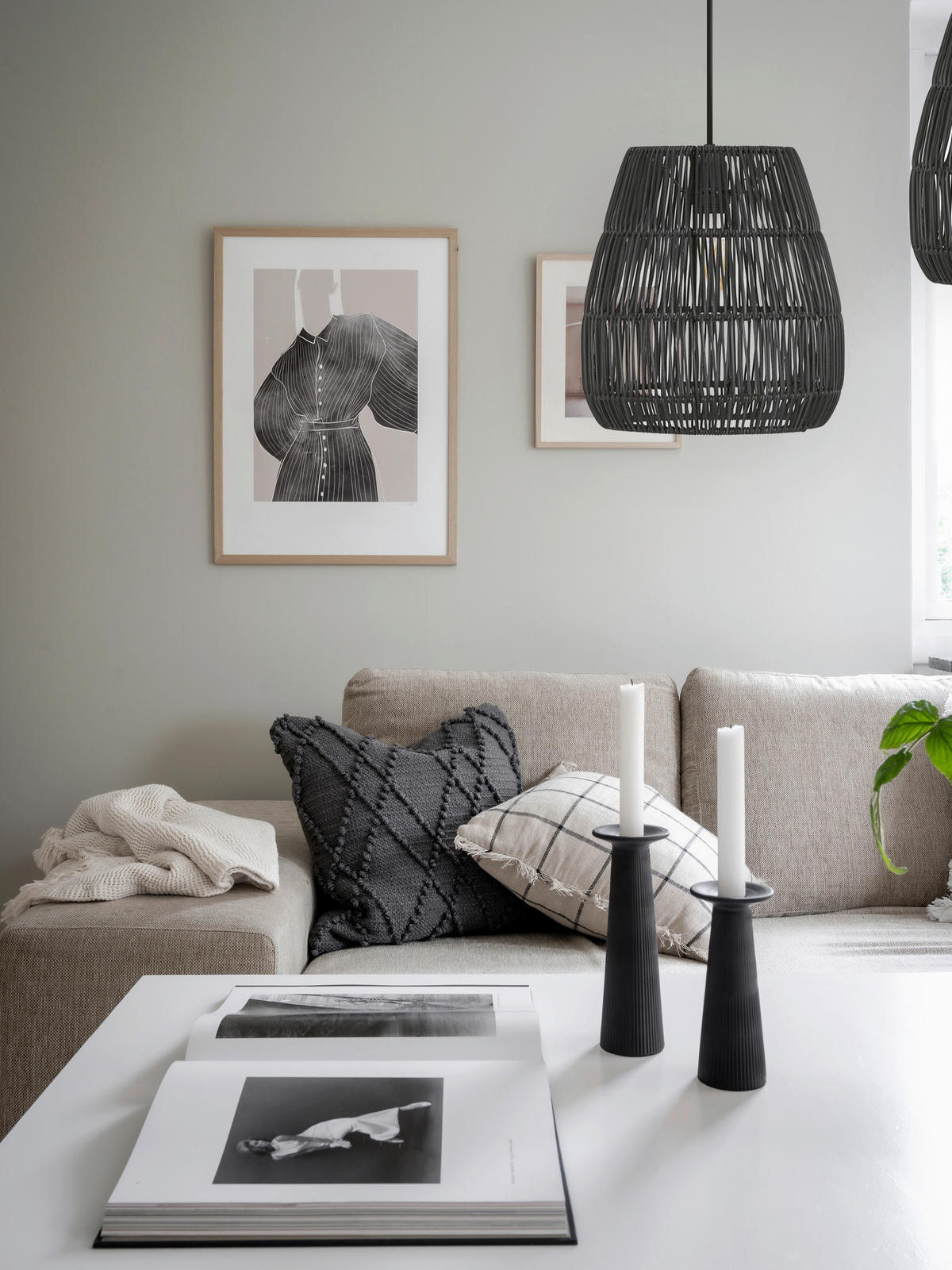 HÄNGLAMPA PR Home Saigon 38 cm  - svart, Natur, plast (38cm)