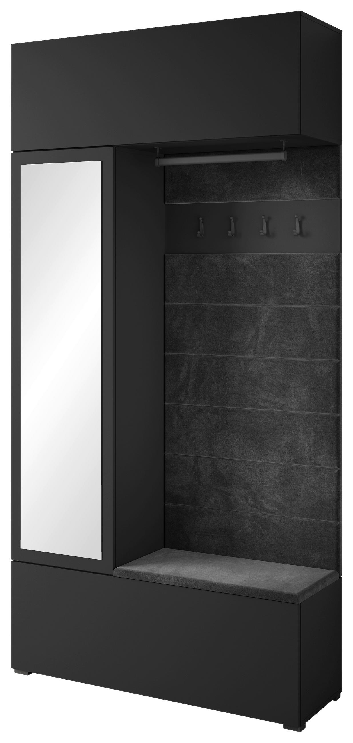 GARDEROBE  in 115/231,9/37,5 cm  - Schwarz, Trend, Holzwerkstoff (115/231,9/37,5cm) - Livetastic