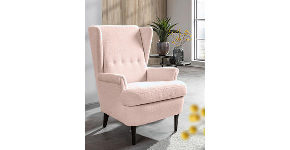 OHRENSESSEL Flachgewebe Rosa  - Dunkelbraun/Rosa, Design, Holz/Textil (72/104/85cm) - Carryhome