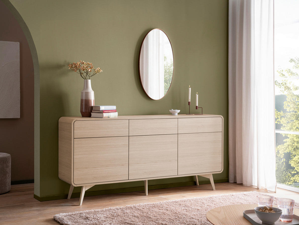 SIDEBOARD  180/84/39 cm 3 Schublade(n)  - Eichefarben, Design, Holz/Holzwerkstoff (180/84/39cm) - Livetastic