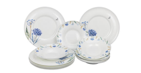 TAFELSERVICE Fiore 12-teilig  - Multicolor, Trend, Keramik - Novel