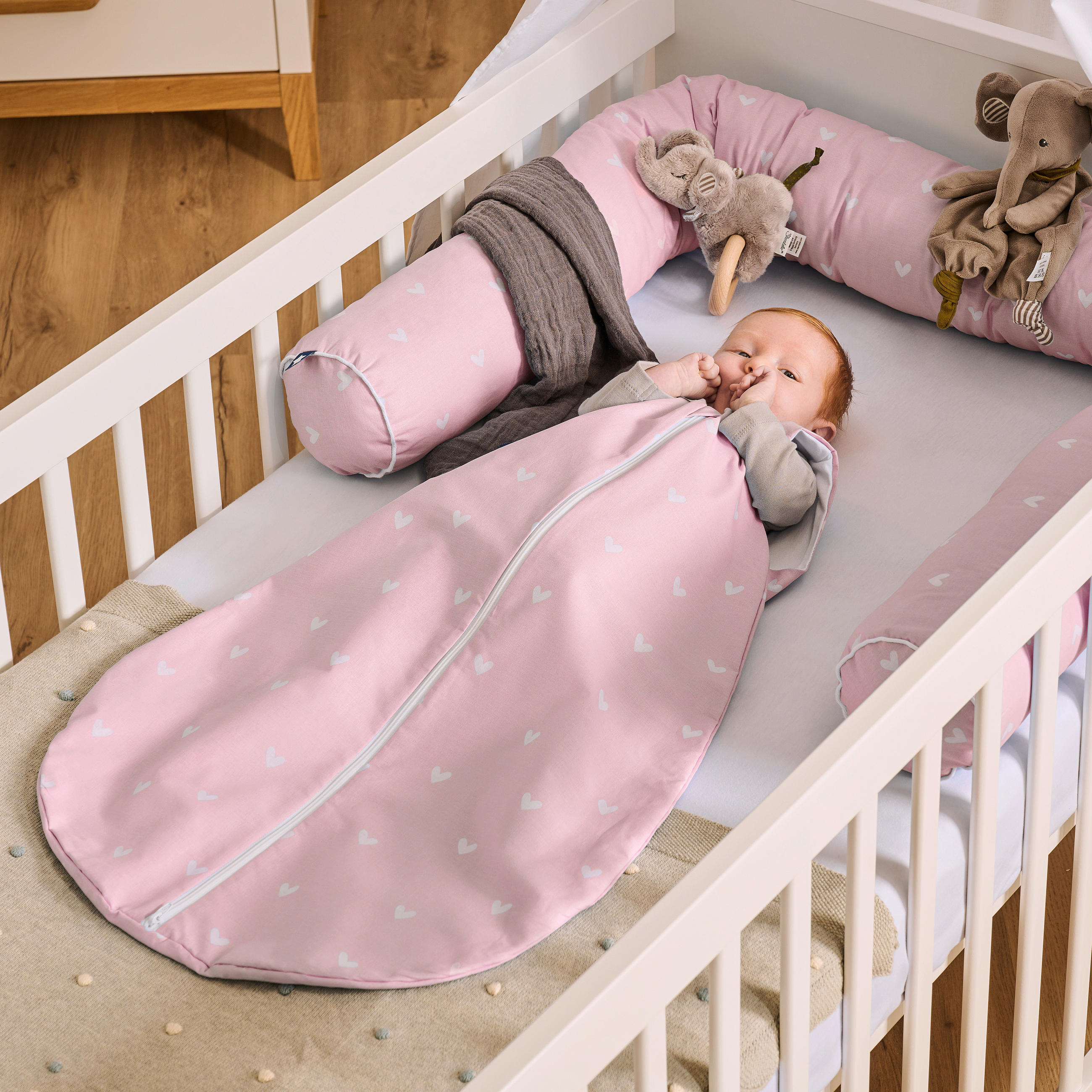 BABYSCHLAFSACK TURTLE FAMILY    70   - Hellrosa/Altrosa, Basics, Textil (70null) - Avelia
