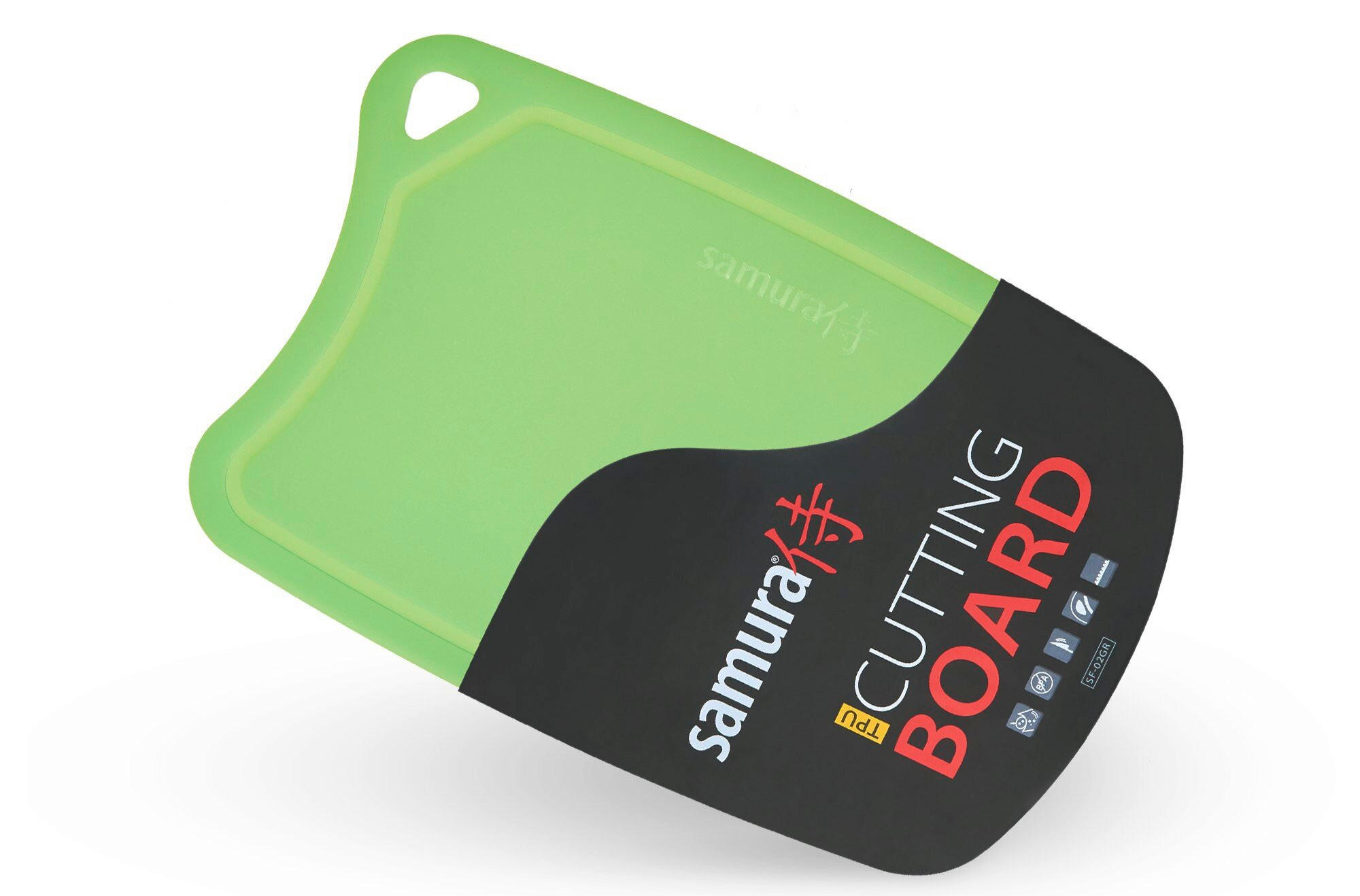 DESKA ZA REZANJE - zelena, Basics, umetna masa (38/25/2cm) - Samura