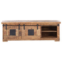 LOWBOARD  in 150/50/45 cm  - Schwarz/Naturfarben, LIFESTYLE, Holz/Metall (150/50/45cm) - Landscape