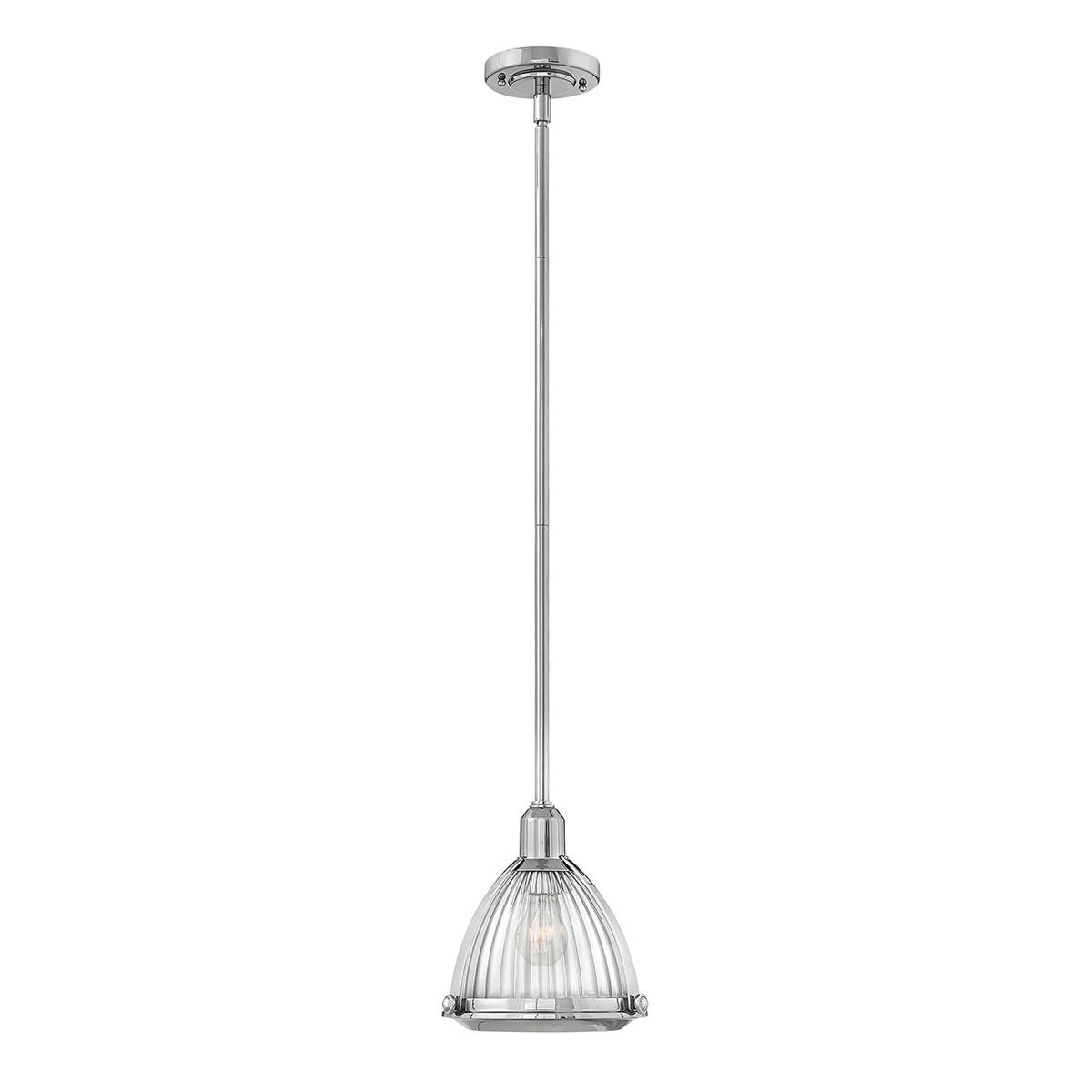 HÄNGLAMPA Elstead Elroy 24.8/46.6 cm  - nickelfärgad, Klassisk, metall/glas (24.8/46.6cm) - Elstead Lighting