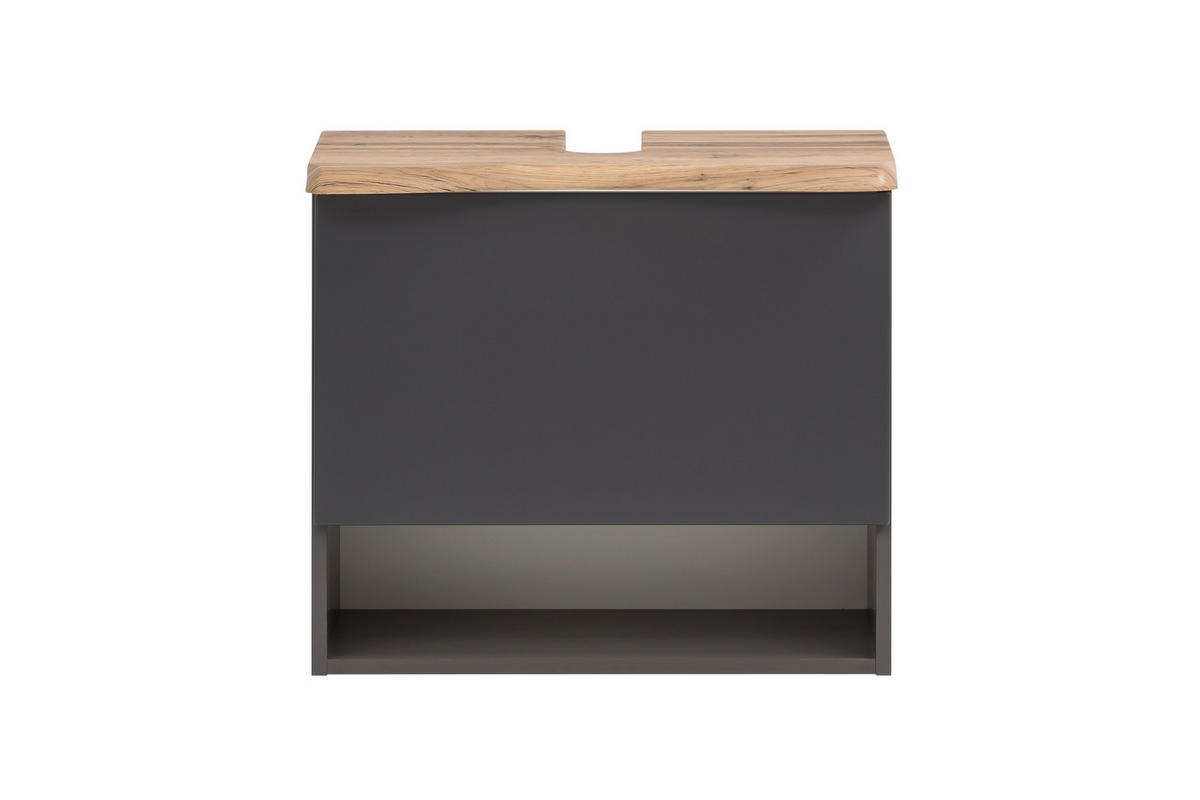 WASCHTISCHUNTERSCHRANK 61/55/40 cm  - Silberfarben/Eiche Wotan, Natur, Holzwerkstoff/Kunststoff (61/55/40cm) - Xora