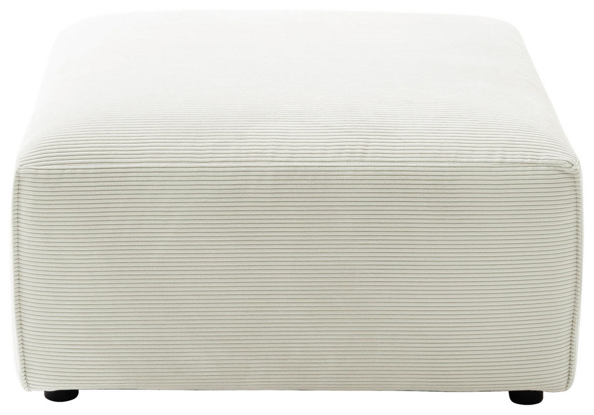 HOCKER Cord Weiß  - Schwarz/Weiß, Design, Kunststoff/Textil (80/71/80cm) - Pure Home Lifestyle