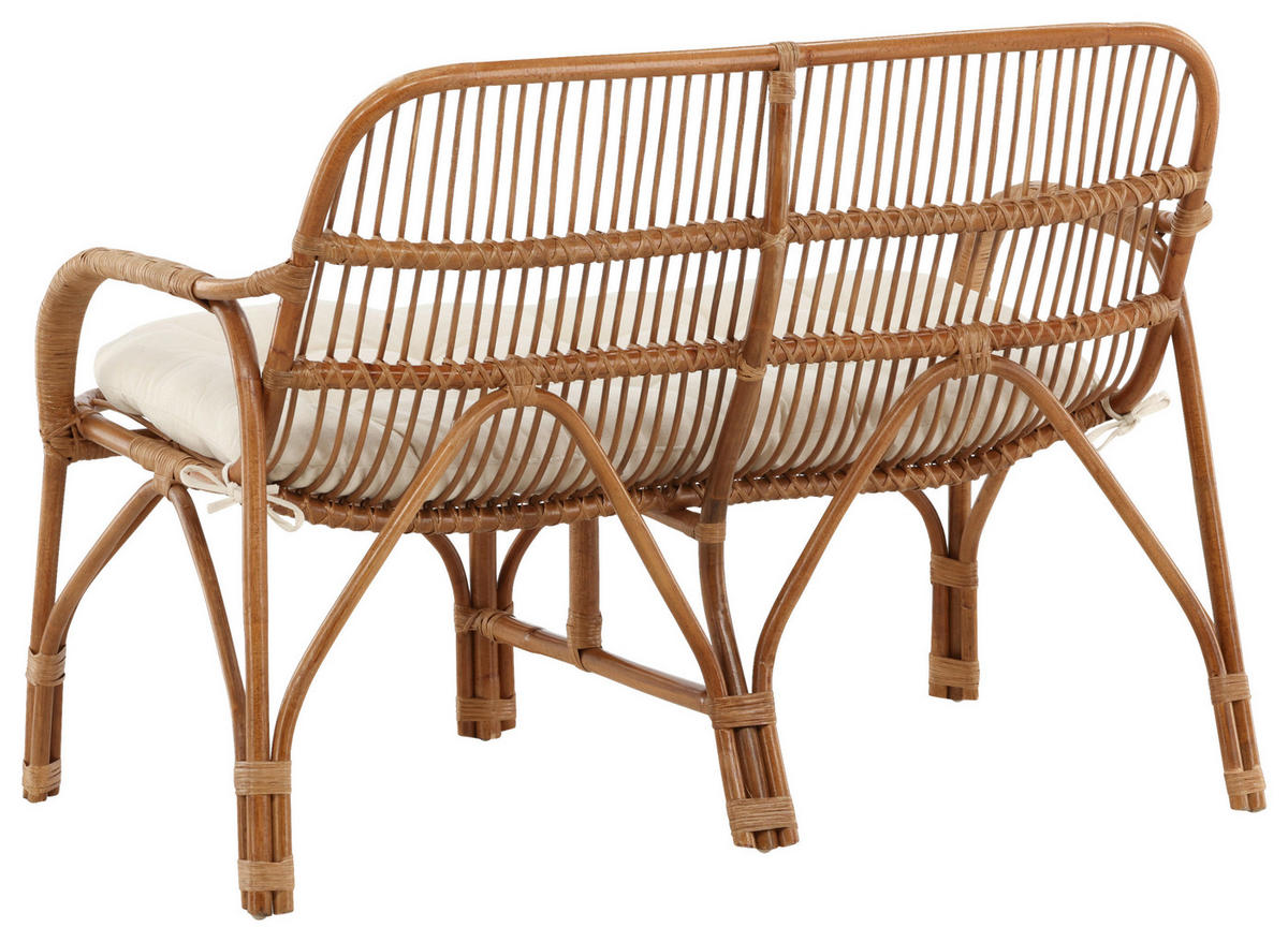 LOUNGESOFA  - Weiß/Naturfarben, KONVENTIONELL, Holz (130/93/82cm) - Gardenson