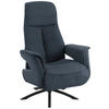 RELAXSESSEL Webstoff Relaxfunktion, Kopfteilverstellung    - Schwarz/Dunkelblau, Design, Textil/Metall (73/108/86cm) - Welnova