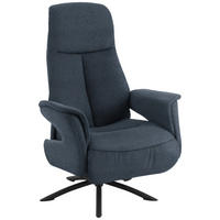 RELAXSESSEL Webstoff Relaxfunktion, Kopfteilverstellung    - Schwarz/Dunkelblau, Design, Textil/Metall (73/108/86cm) - Welnova