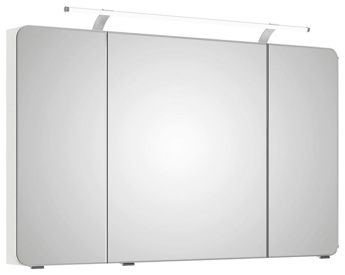 SPIEGELSCHRANK 120/72/17 cm  - Chromfarben/Weiß, Basics, Glas/Holzwerkstoff (120/72/17cm) - Sadena
