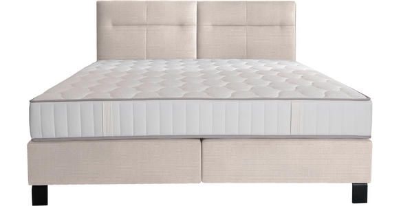 BOXSPRINGBETT 200/220 cm  in Ecru  - Ecru/Schwarz, KONVENTIONELL, Textil/Metall (200/220cm) - Esposa