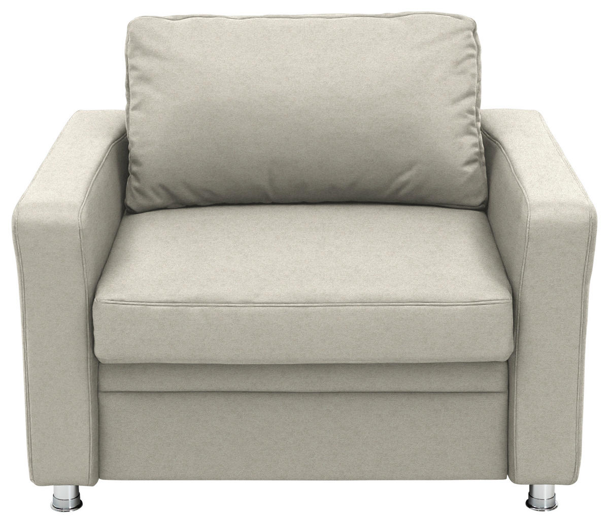SCHLAFSESSEL  in Chenille Naturfarben  - Alufarben/Naturfarben, KONVENTIONELL, Textil/Metall (106/90/100cm) - Beldomo Style