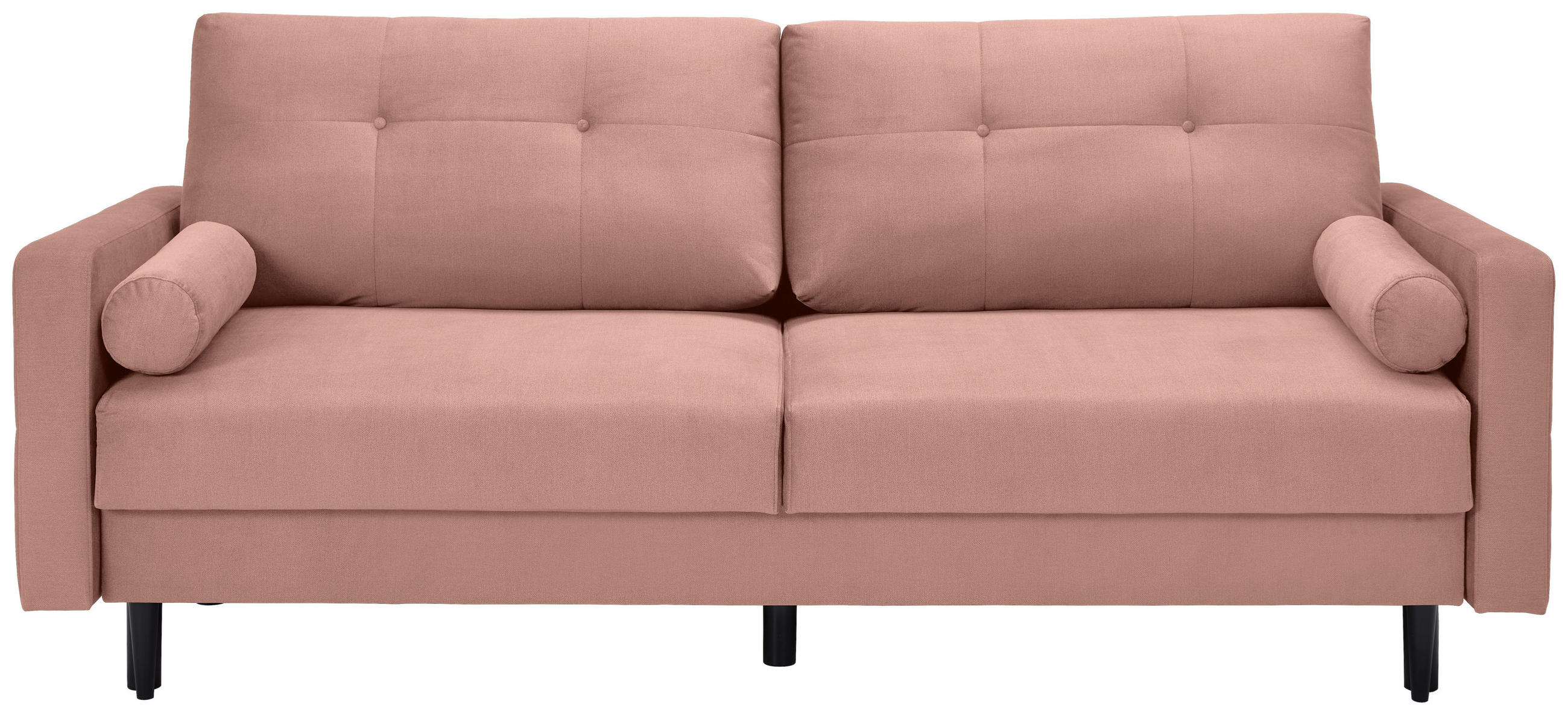 ZOFA S POSTELJNO FUNKCIJO,  roza tekstil  - roza/črna, Konvencionalno, tekstil/les (220/95/98cm) - Carryhome