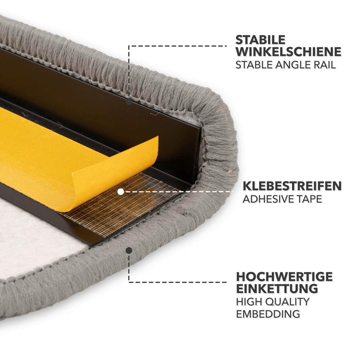 STUFENMATTE in Hellgrau  - Hellgrau, Basics, Textil (65/23.5cm) - Esposa