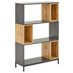 REGAL Schwarz, Eichefarben, Dunkelgrau  - Eichefarben/Dunkelgrau, Design, Holzwerkstoff/Metall (80/121,1/30cm) - Carryhome