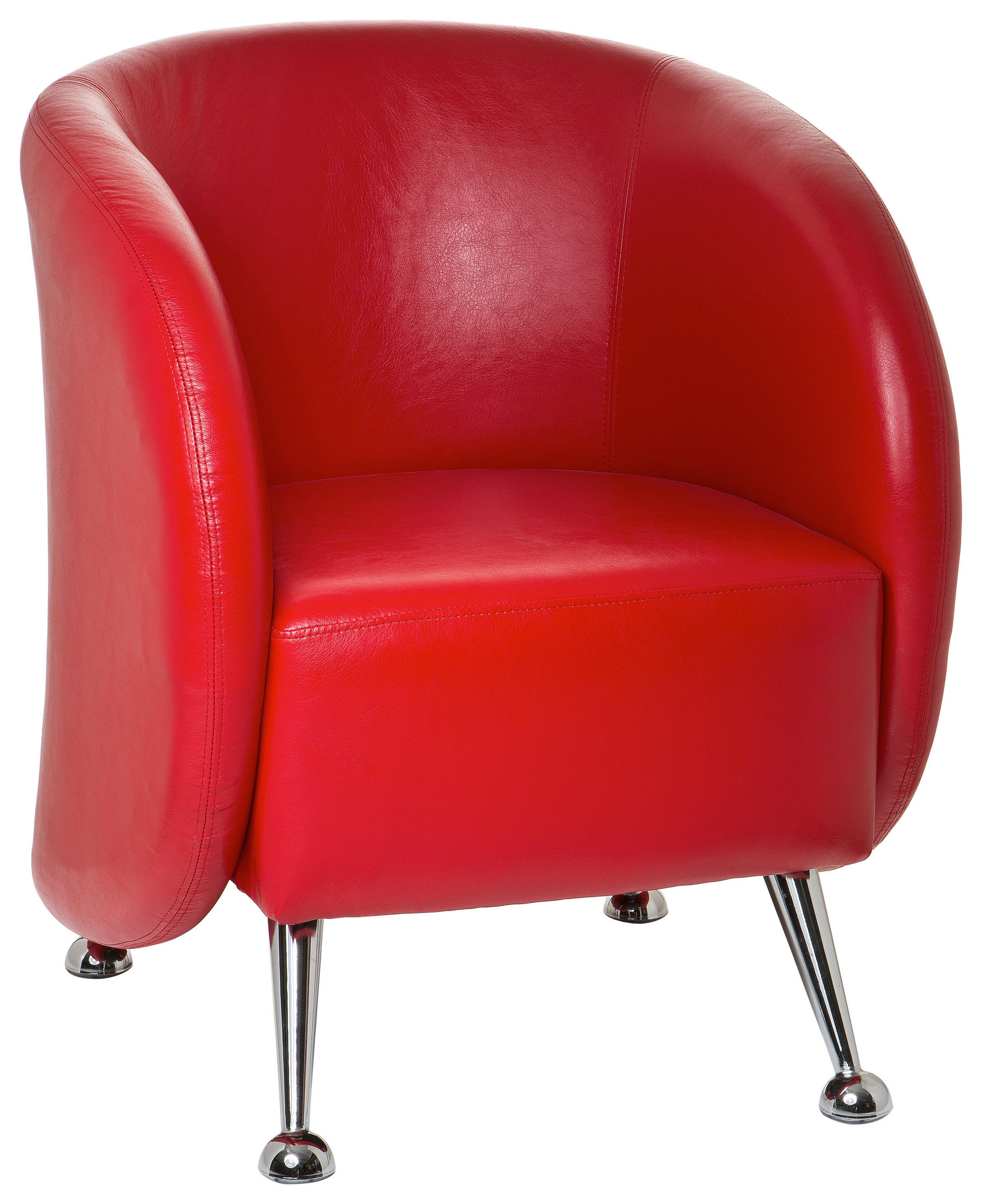 FOTELJ,  rdeča tekstil - barve kroma/rdeča, Moderno, kovina/tekstil (60/85/50cm) - MID.YOU