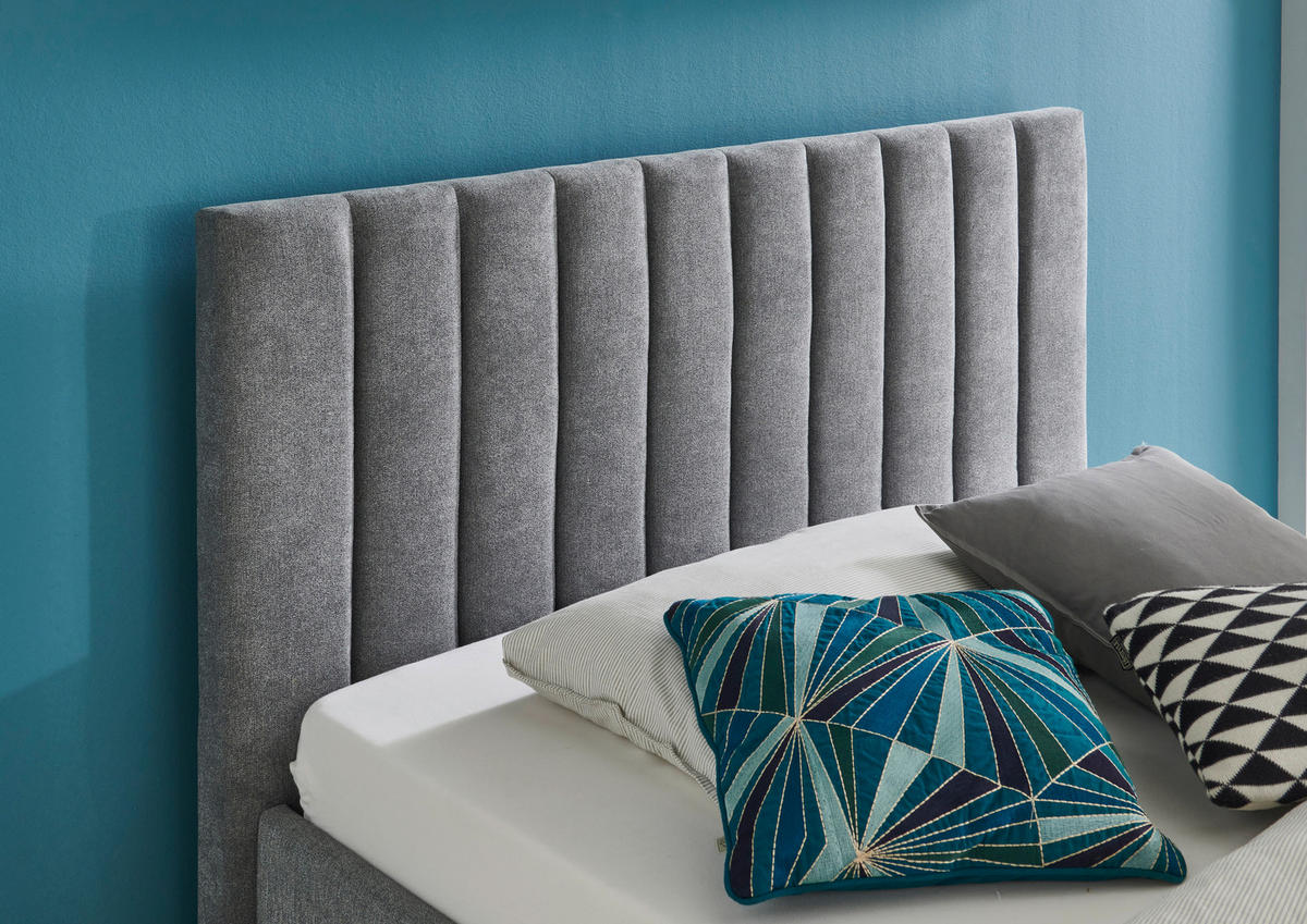 POLSTERBETT 140/200 cm  in Anthrazit  - Anthrazit/Schwarz, Design, Holz/Textil (140/200cm) - Boxxx