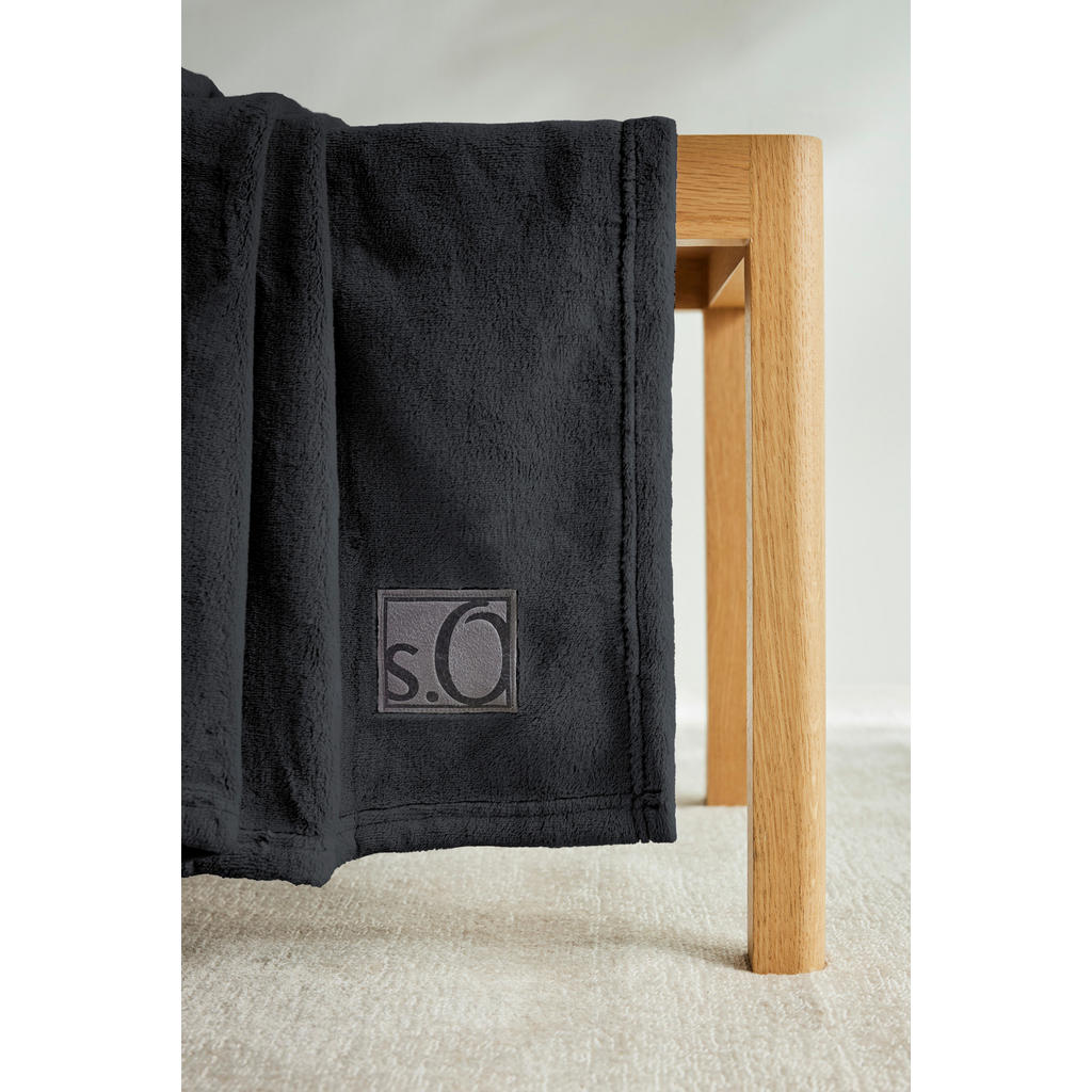 Thumbnail - S. Oliver Wohndecke Uni, Anthrazit, Textil, Uni, 150x200 cm, Oeko-Tex® Standard 100, pflegeleicht, Wohntextilien, Decken...