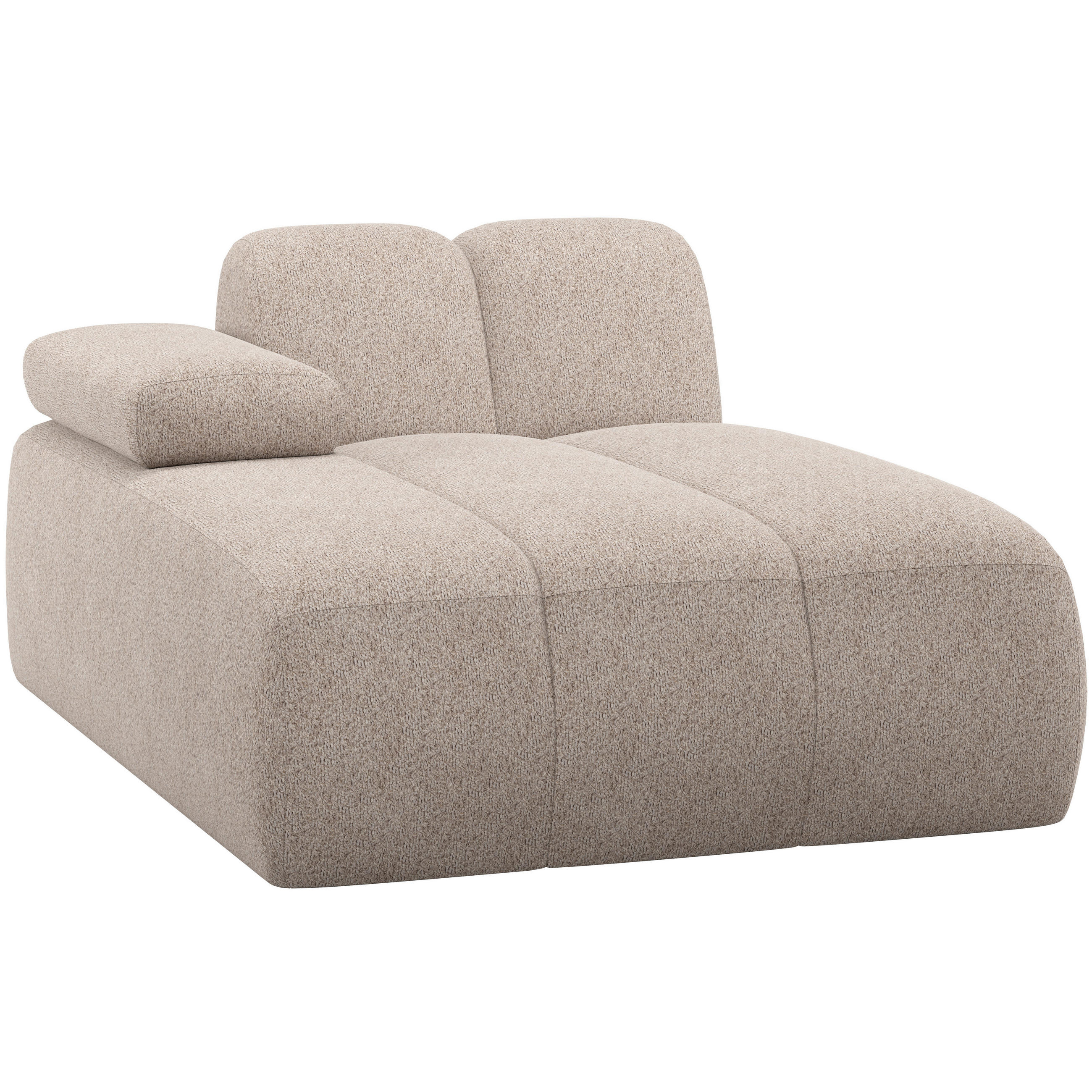 SOFAELEMENT Mojo in Webstoff Sandfarben  - Sandfarben/Schwarz, MODERN, Kunststoff/Textil (124/74/162cm) - Livetastic