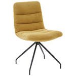 STUHL  in Cord Textil  - Gelb/Schwarz, Design, Textil/Metall (52/88/66cm) - Dieter Knoll